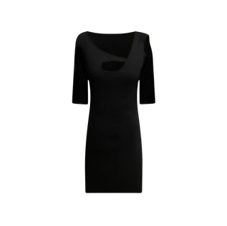 Solid Dress with Cut Out