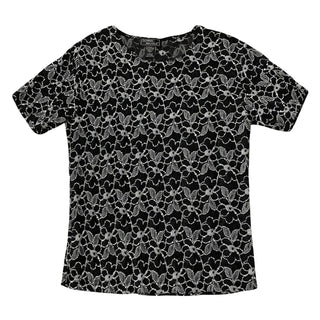 Scoop Neck Black Lacy Blouse