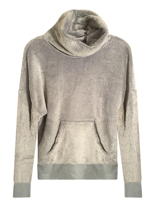 Gray Fuzzy Cowl Neck Sweatshirt