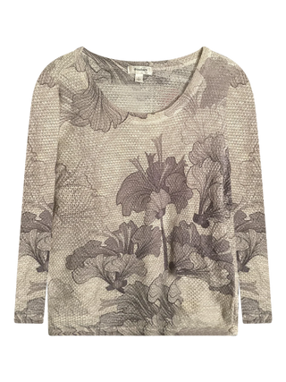 Scoop Neck Floral Long Sleeve