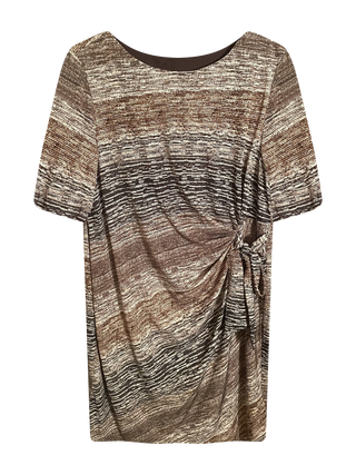 Brown Striped Wrap Dress