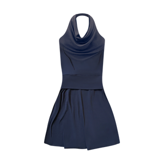 Navy Halter Mid Dress