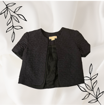 Black Short Sleeved Textured Vest