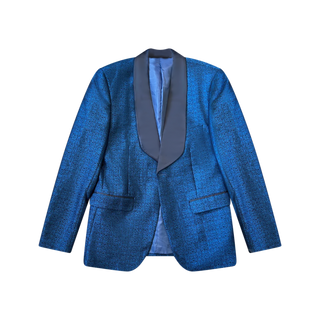 Shiny blue Blazer Top