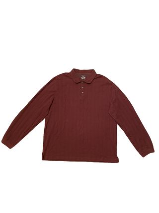 Red Collared Button Up Long Sleeve