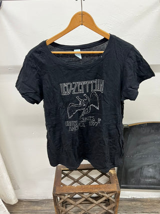 Led Zeppelin ’77 U.S. Tour Graphic Tee – Black (2XL)