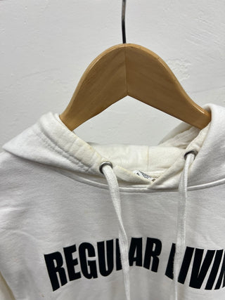 Regular Living White Graphic Hoodie – Size M