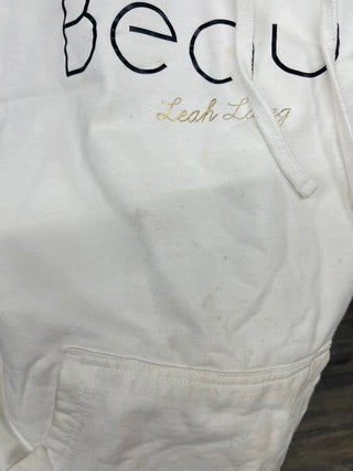 White “Beauti” Graphic Hoodie