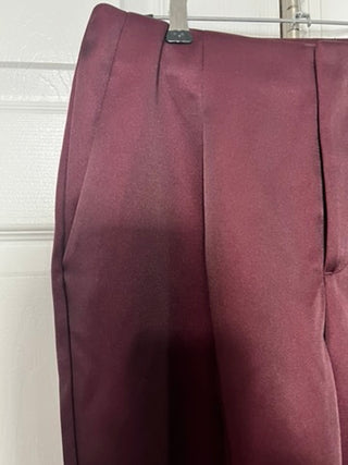 A New Day Burgundy Satin Finish Trousers, Size 8