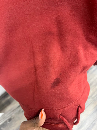 All In Motion Cropped Drawstring Sweatshirt (Rust Red, Medium)