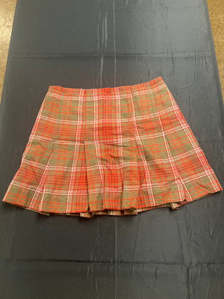 GAP Red and Olive Plaid Pleated Mini Skirt - Size 4