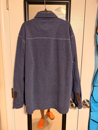 Tasso Elba Blue Grey Textured Knit Button-Front Shirt Jacket - Size M