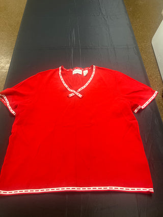 Alfred Dunner Red V-Neck Knit Top