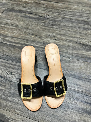 Dolce Vita Black Buckle Slide Sandals