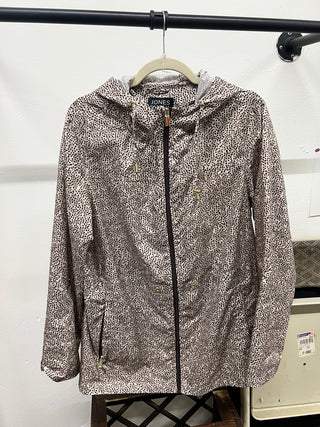 Jones New York Animal-Print Lightweight Hooded Jacket (L)