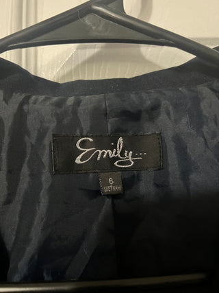 Emily Black Blazer Jacket Womens Size 6 Tailored Work Office Career Classic