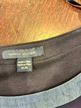 Tommy Hilfiger Navy Shift Dress with Chambray Collar — Size M