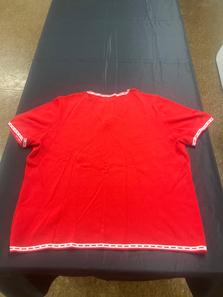 Alfred Dunner Red V-Neck Knit Top