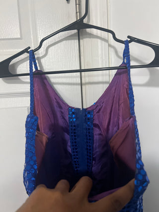 Royal Blue Sequin A-Line Mini Dress