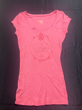 Express Pink Embossed Graphic Tank Top - Size S