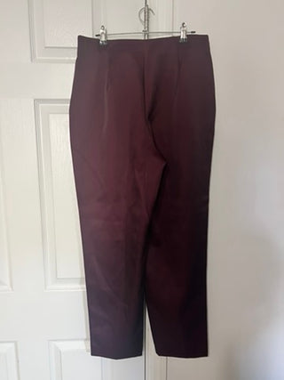 A New Day Burgundy Satin Finish Trousers, Size 8