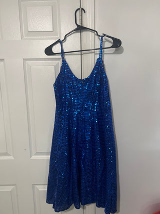 Royal Blue Sequin A-Line Mini Dress