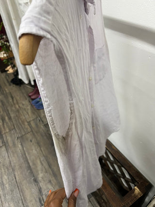 J.Crew Irish Linen Sleeveless Button-Down – White (S)