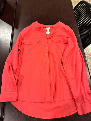 St. John's Bay Coral Cotton Button-Down Shirt — Size XL