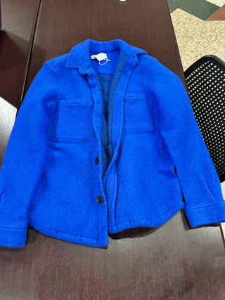 Zara Cobalt Blue Wool-Blend Bouclé Jacket — Size M