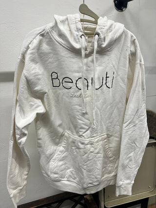 White “Beauti” Graphic Hoodie