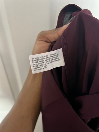 A New Day Burgundy Satin Finish Trousers, Size 8