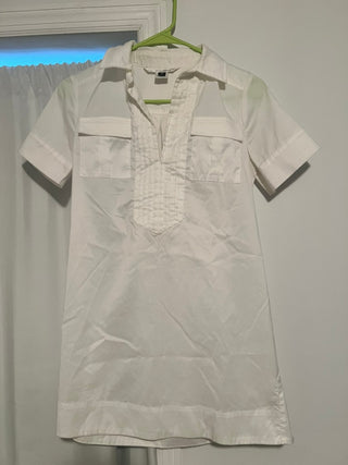 Diane von Furstenberg Daphne White Top Size 0 Short Sleeve Button Front Blouse