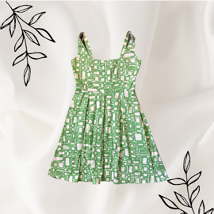 Green Pattern Mid-Dress