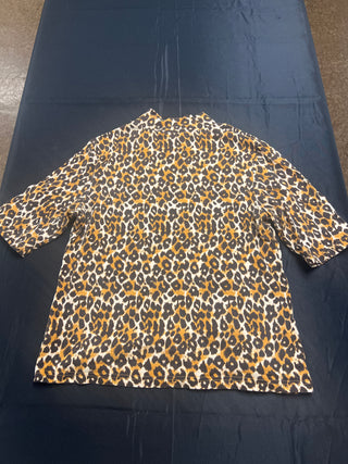 Anthropologie Leopard Print Mock Neck Top