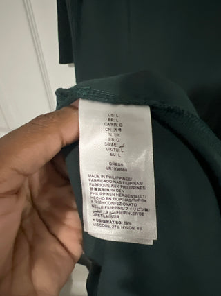 Lark & Ro Dark Green Drop-Waist Fit & Flare Dress - Size L