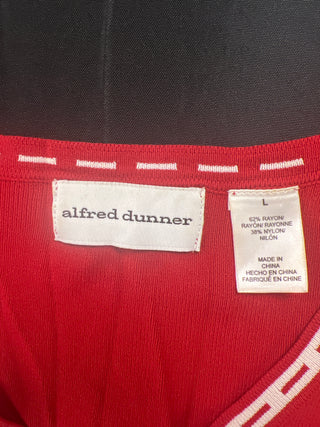 Alfred Dunner Red V-Neck Knit Top