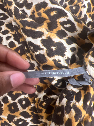 Anthropologie Leopard Print Mock Neck Top