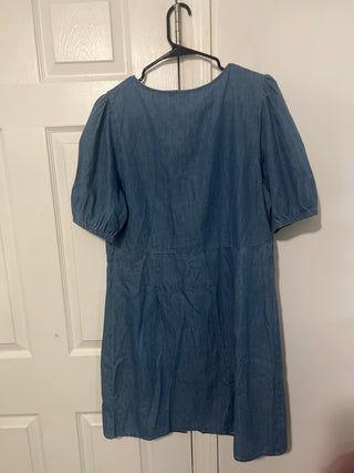 Gap Medium Wash Blue Chambray Button-Front Dress - Size L